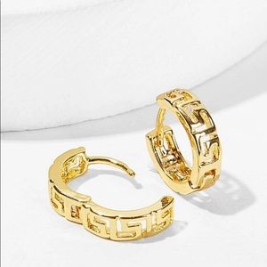 Shein engraved gold hoop earrings